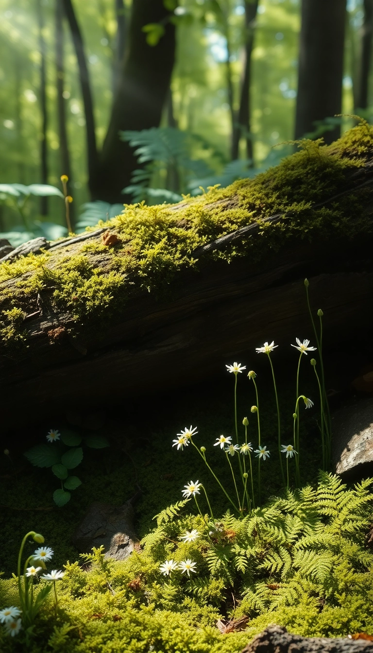 Best Sleek AI Spring Forest Floor Phone Elegant Background